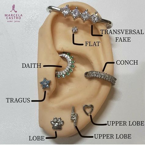 Skin Tone Makeup, Ear Piercings Chart, Piercing Chart, Boho Tattoos, Cool Piercings, Industrial Jewelry, Cute Piercings, Body Piercings, Ear Piercing