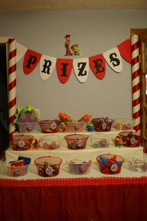 Toy Story Midway Mania Carnival Birthday Party Ideas | Photo 8 of 32 | Catch My Party Carnival Birthday Party Ideas, Carnival Birthday Party Theme, Fall Carnival, Carnival Birthday Party, Circus Carnival Party, Carnival Decorations, Kids Carnival, School Carnival, Carnival Themed Party