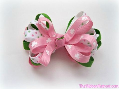 Colorful Loopy Ribbon Bow Hair Bow Instructions, Loopy Bow, Bow Ideas, Hair Bow Tutorial, Bow Headband Hairstyles, Hair Ribbons, Bow Tutorial, Boutique Hair Bows, Sock Animals