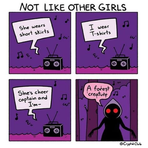 Two Girls One Ghost Podcast on Instagram: “Is this the real inspiration behind Folklore...?” Virginia Memes, Flatwoods Monster, Cheer Captain, Monster Cartoon, Girl Artist, Forest Creatures, Cute Comics, Funny Faces, Funny Comics