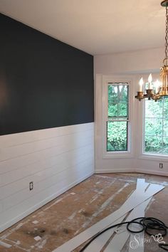 DIY Shiplap Inspired Wall Tutorial: An Easy and Inexpensive Project! - Sypsie Designs. Hale navy wall. Shiplap Bathrooms, Navy Shiplap, Shiplap Wall Diy, Shiplap Wall, Diy Shiplap, Regal Design, Ideas Hogar, Ship Lap Walls, Ikea Hacks