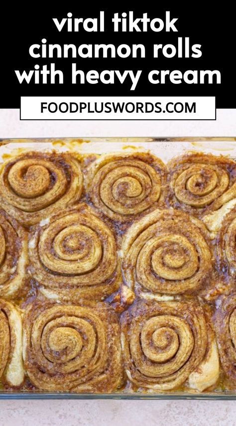 Indulge in a delectable treat with this TikTok-famous cinnamon rolls recipe that elevates canned cinnamon rolls to mouthwatering perfection by incorporating heavy cream. This simple yet ingenious method results in a decadent ooey-gooey texture reminiscent of the beloved Cinnabon cinnamon rolls. Experience pure bliss with each bite of these homemade delights that are sure to become a household favorite. Cooklikeamother Cinnamon Rolls, Epic Cinnamon Rolls, Rapid Yeast Cinnamon Rolls, Almost Homemade Cinnamon Rolls, Cinnamon Rolls Canned With Heavy Cream, Fast Easy Cinnamon Rolls, Dense Cinnamon Rolls, Adding Cream To Cinnamon Rolls, Tiktok Cinnamon Rolls Heavy Cream