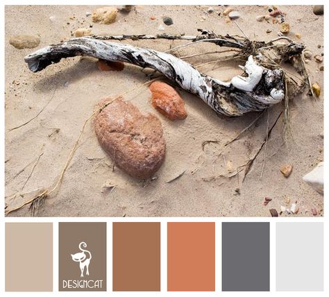 Beach Life: Sand, Stone, Terracotta, Brown, Beige, Grey, Blue, Steel - Colour Inspiration pallet Beige Color Palette, Beige Living Rooms, Sand Stone, Beige Bathroom, Grey Houses, Grey Color Scheme, Trendy Living Rooms, Brown Living Room, Trendy Bathroom