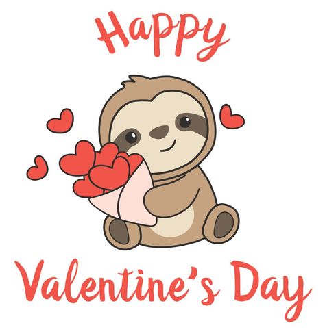 Sloth Valentines Day Cards, Valentine’s Day Clipart, Happy Valentines Day Drawings, Happy Valentines Day Images Pictures, Valentines Animals, Sloth Valentine, Valentine Animals, Notebook Doodle, Creative Valentines Day Ideas