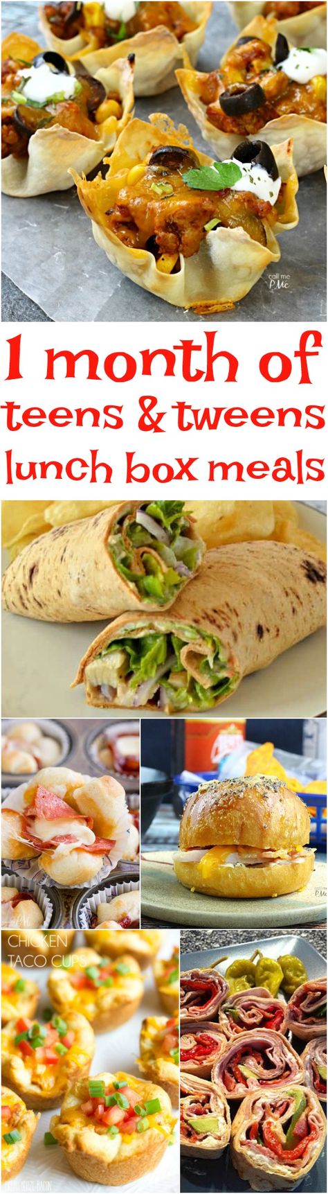 1 Month of Lunchbox Ideas for Tweens and Teens - a great resource collection of recipes for lunch ideas for teenagers right at your fingertips! Meals High In Fiber, Athlete Meals, School Meals, Recipe For Teens, Snacks Ideas, Protein Lunch, Healthy Lunches For Kids, Cold Lunches, High In Fiber