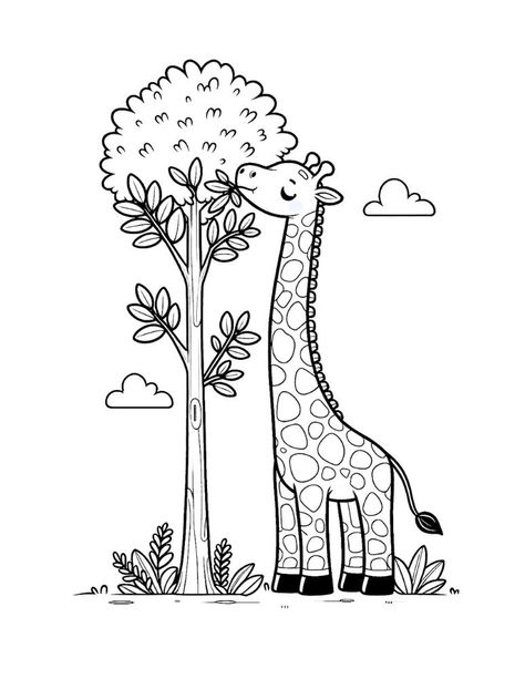 Coloring Pages Giraffe, Safari Animal Drawings, Giraffe Coloring Pages, Giraffe Colors, Giraffe Drawing, Leaf Coloring Page, Giraffe Pictures, Baby Coloring Pages, Owl Coloring Pages