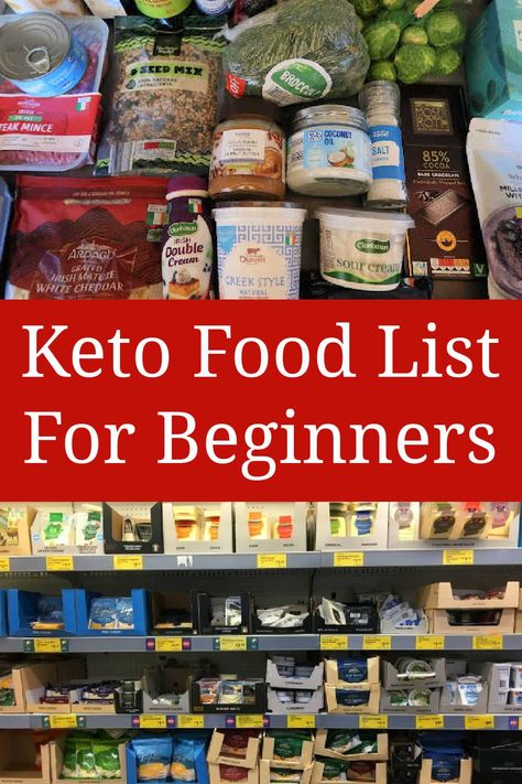 Keto Food List For Beginners – ultimate guide to the best low carb diet friendly foods to add to your grocery shopping list – with a video talking you through the food and easy meal ideas. Keto Food List For Beginners, Keto Shopping List, Easy Keto Meal Plan, Grocery Shopping List, Keto Diet Breakfast, Diet Breakfast Recipes, Keto Food List, Vegetarian Keto, Best Keto Diet