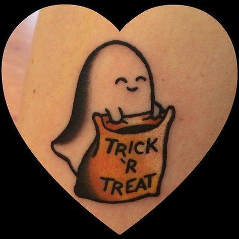 Tattoo Ideas Halloween, Halloween Tattoos, Ideas Halloween, Trick Or Treat, Tattoo Ideas, Ghost, Tattoos, Halloween