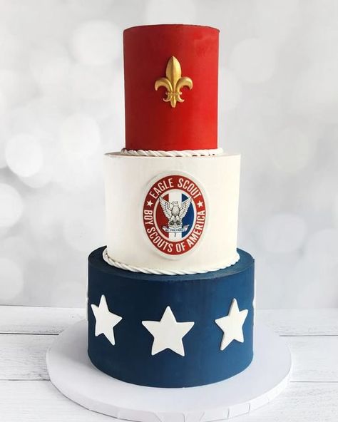 Eagle Scout Court Of Honor Cakes, Eagle Scout Cakes Ideas, Eagle Scout Sheet Cake, Usmc Party, Cookies And Cream Filling, Boy Scout Cake, Cake With Cookies, Eagle Scout Cake, Eagle Ceremony