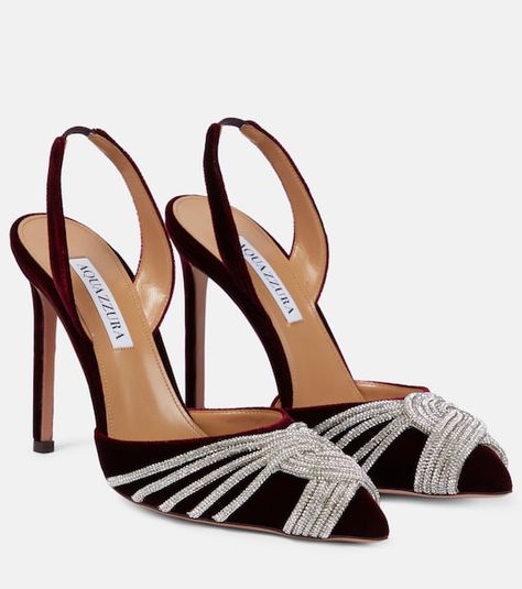 Very High Heels, Jeweled Shoes, Aquazzura Shoes, Strap Pumps, Slingback Heel, Evening Shoes, Slingback Pump, Factory Outlet, Designer Heels