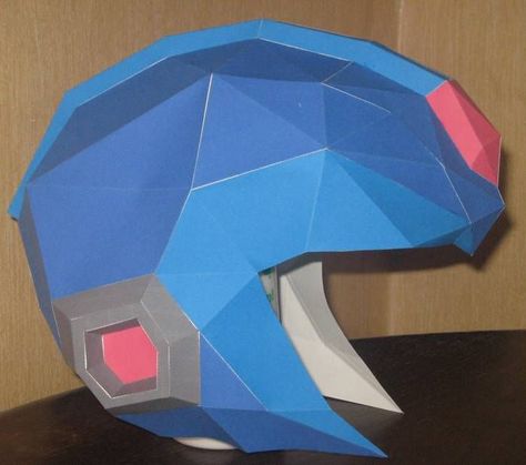 Full Scale Papercraft Mega Man X Helmet Mega Man Helmet, Proto Man, Capcom Characters, Papercraft Download, Video Game Party, Geek Crafts, Mens Birthday Party, Puzzle Design, Birthday Games