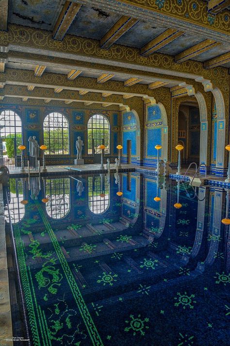 Roman Pool II | One of two images of the Roman Underground P… | Flickr Roman Bathhouse, San Simeon California, Pretty Interiors, Bath Houses, Underground Pool, Roman Pool, Floor Planning, Sacred Groves, San Simeon