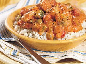 Chicken and sausage replace crawfish in this Gooseberry Patch version of the popular Cajun dish. Etouffee Recipe, Chicken And Sausage, Kat Diy, Cajun Dishes, Gooseberry Patch, Cajun Cooking, Creole Recipes, Easy Shrimp, Andouille Sausage