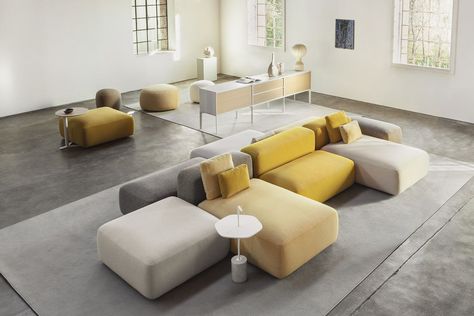 Modular fabric sofa with removable cover PLUS | Sofa with removable cover by Lapalma_2 Adjustable Side Table, Sofa Layout, Modular Sofa Design, Modular Lounges, Classic Sofa, Design Del Prodotto, Modular Furniture, Soft Seating, Lounge Seating