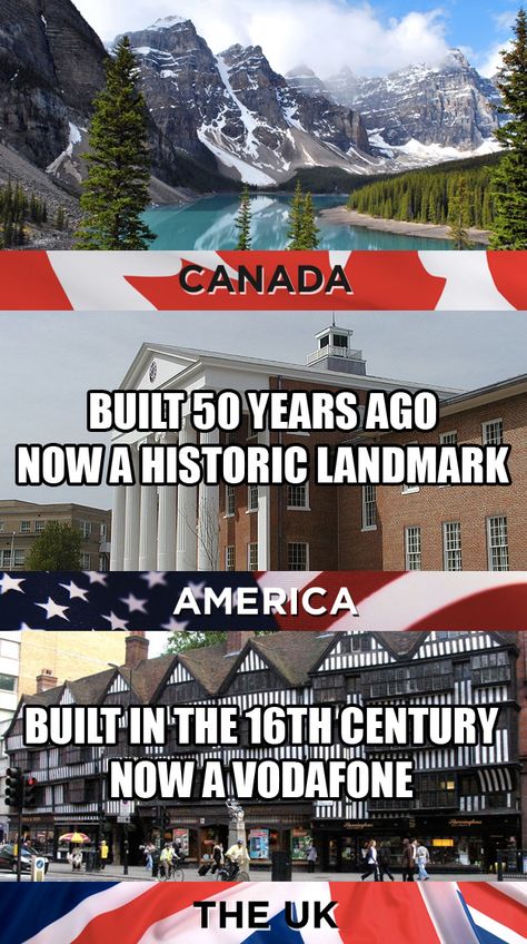 What we consider landmarks: | 19 Things America, Canada, And The U.K. Cannot Agree On Canadian Stereotypes, Canadian Memes, Canada Memes, Meanwhile In Canada, Canadian Things, British Things, Canada Eh, British Humor, Birthday Meme