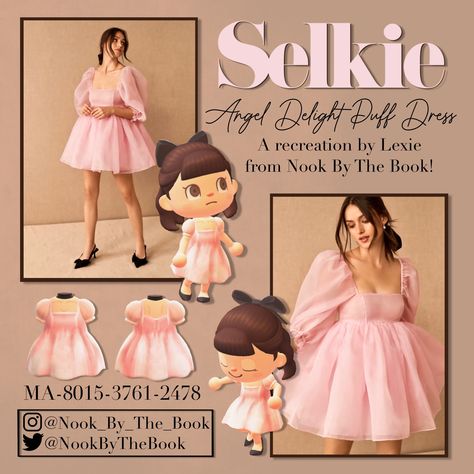 Lexie! on Twitter: "Who doesn’t love a classic #Selkie dress? Now you can wear one in Animal Crossing!! #ACNH #AnimalCrossing… " Acnh Fancy Dress, Acnh Custom Designs Clothes Pink, Animal Crossing Pink Dress, Acnh Outfit Code Summer, Custom Design Animal Crossing Outfit, Animal Crossing Summer Outfit, Animal Crossing Design Codes Clothes Summer, Acnh Summer Clothes, Pink Acnh Codes