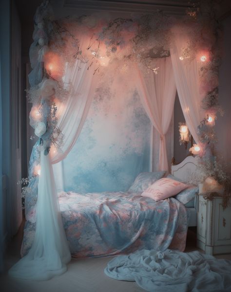 Biringan City, Beach Bedroom Aesthetic, Elven Bedroom, Goddess Ideas, Cinderella Bedroom, Background Environment, Magical Bedroom, Fairy Bedroom, Magic Fairy