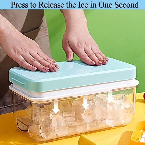 Ninyoon 1 Second Release Ice Cube Tray with Lid and Bin, 2 Tier ice molds Make 64 Ice Cubes Big Capacity Bin for Freezer Including Ice Scoop (Pink) : Amazon.ca: Home Ice Cube Tray Molds, Silicone Ice Trays, Trending 2023, Ice Bars, Ice Scoop, Silicone Ice Cube Tray, Ice Cube Maker, Ice Cube Molds, Ice Molds