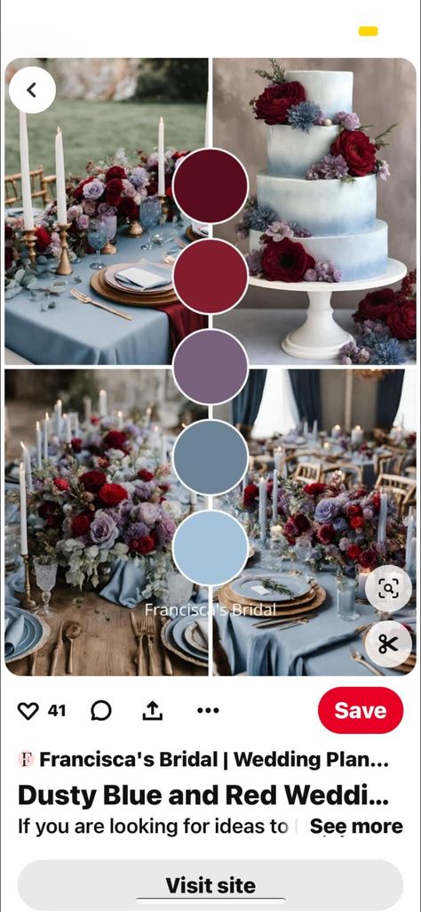 Light Blue And Maroon Wedding, Light Blue And Burgundy Wedding, Dusty Blue And Burgundy Wedding Theme, Maroon And Blue Wedding, Red And Blue Wedding Theme, Dusty Blue And Burgundy Wedding, Red And Blue Wedding, Blue Party Themes, Wine Colored Wedding