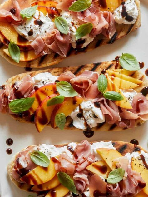 Peach Prosciutto, Flatbread, Appetizer, Bread, Cheese, On Instagram, Instagram