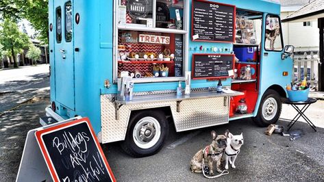 Dog Treat Food Truck, Mobile Dog Treat Truck, Dog Food Truck, Snacks For Dogs, Dog Boutique Ideas, Pumpkin Pretzels, Dog Events, Dog Food Stands, Pet Store Design