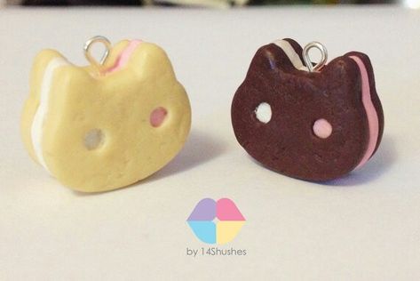 Cat Polymer Clay, Fimo Kawaii, Cookie Cat, Polymer Clay Kawaii, Tanah Liat, Clay Diy Projects, Cute Polymer Clay, Cute Clay, Clay Art Projects