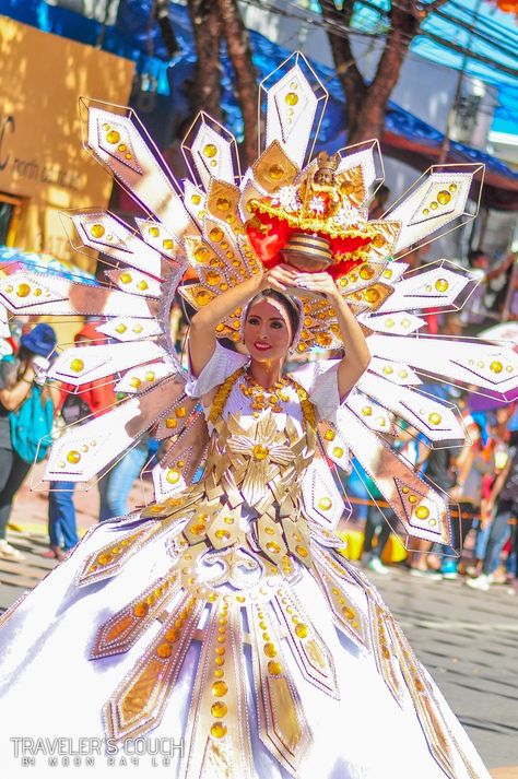 Cebu City's Famous Sinulog Festival- January 15th! Sinulog Outfit Ideas, Panagbenga Festival Costumes Drawing, Sinulog Queen Costume, Pahiyas Festival Costume, Dinagyang Festival Costume, Sinulog Festival Costume Sketch, Panagbenga Festival Costumes, Sinulog Festival Queen Costume, Sinulog Festival Costume Drawing