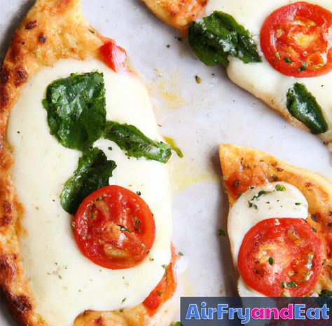 Air Fryer Naan Pizza: The Easy (And Tasty) Version | AirFryAndEat Air Fryer Naan, Pizza Air Fryer, Naan Bread Pizza, Pumpkin Chip, Different Types Of Bread, Naan Pizza, The Best Air Fryer, White Pizza, Best Air Fryer