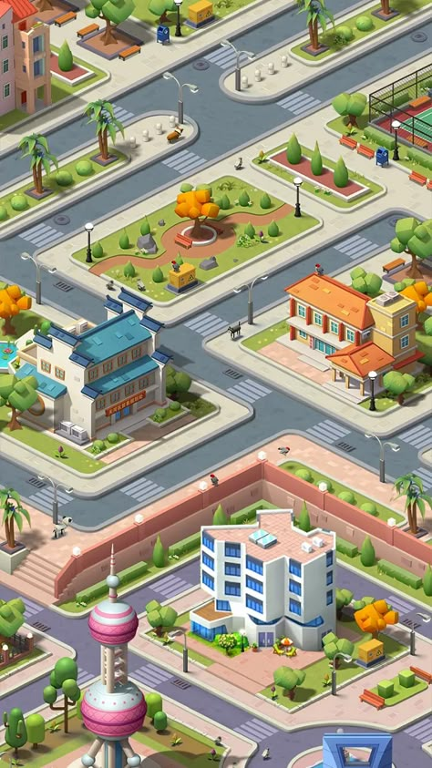 Game City Design, Isometric Game Map, City Isometric, Isometric Building, Hospital Games, Isometric Map, Map Games, Photoshop Tutorial Typography, Eco City