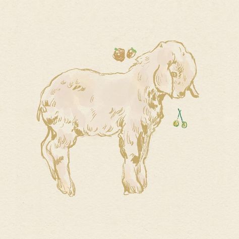 Baa-rilliant! Learn why lamb illustrations are a favorite theme for art and children's books. A fluffy journey through history and imagination. Lamb Art Reference, Cute Lamb Drawing, Cute Lamb Art, Sheep Drawing Illustration, Lamb Quotes, Cute Goat Art, Baby Lamb Drawing, Lamb Sketch, Woman Holding Lamb