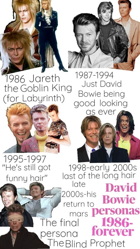 The third and final Bowie chart. #davidbowie #labyrinth #jareth #theblindprophet #rock #punk #80s #90s #2000s #2010s Persona Chart, Labyrinth Jareth, Punk 80s, Rock Punk, 90s 2000s, David Bowie, Labyrinth, Persona