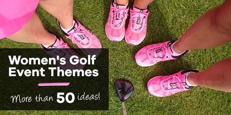 Women's Golf Tournament Theme Ideas | The Studio Style Blog Golf Tournament Ideas Fundraising, Event Theme Ideas, Couples Golfing, Golf Fundraiser, Kickoff Meeting, Golf Theme Party, Golf Invitation, Golf Events, Team Theme