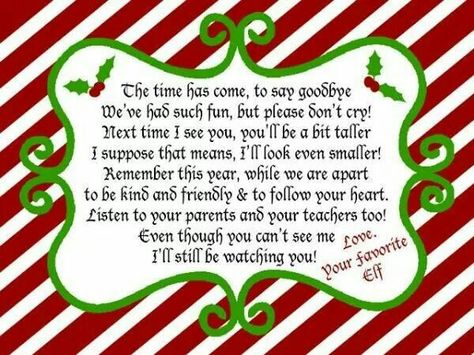 Goodbye poem Goodbye Note, Elf Goodbye Letter, Elf Letters, Elf On A Shelf, Elf Antics, Elf Fun, Printables Freebies, Candy Canes, A Shelf