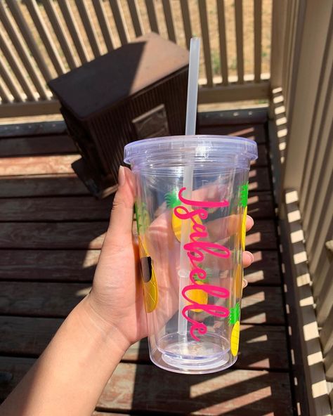 @iceprintsco on Instagram: “16oz. Pineapple tumbler! 🍍 Dm me to purchase one! • • • #pineapple #customtumblers #tumbler #cup #customcups #vinyl” Glass Cups With Vinyl, Cups With Vinyl, Pineapple Tumbler, Cute Coffee Cups, Custom Tumbler Cups, Glass Cups, Custom Tumbler, Custom Tumblers, Tumbler Cups