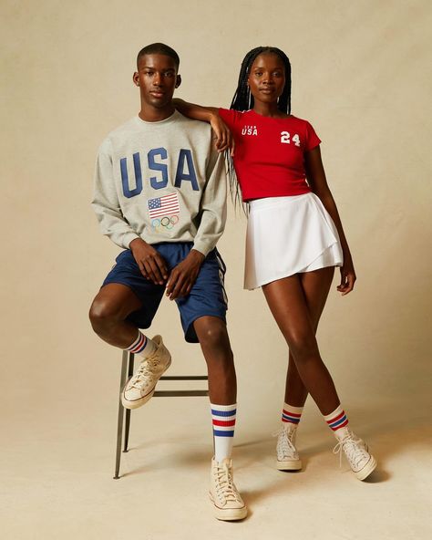 the countdown starts now 🇺🇸 pre-order the team USA olympic collection, available only at pacsun, over at the link in bio. La Olympics, Team Photoshoot, Team Usa Olympics, Streetwear Collection, Stylish Activewear, Paralympic Games, Pickle Ball, Usa Olympics, People Watching