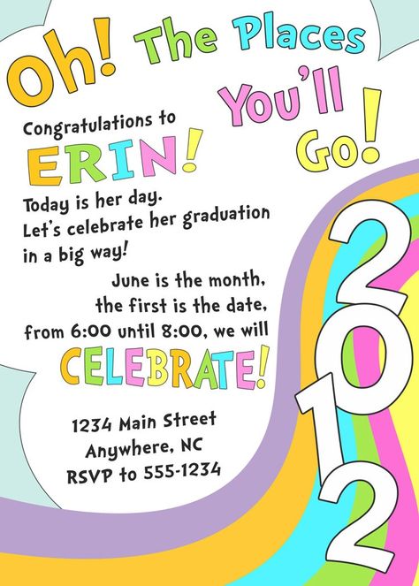 What font is used in "Oh The Places You'll Go" Dr. Seuss book? Dr Seuss Graduation Party, Preschool Graduation Theme, Vpk Graduation, The Places Youll Go, Preschool Graduation Party, Kindergarten Graduation Party, Dr. Seuss Book, Graduation Book, 5th Grade Graduation