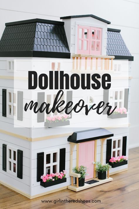 Dollhouse Makeover · The Girl in the Red Shoes Repaint Plastic Dollhouse, Dollhouse Bookcase Makeover, Melissa Doug Dollhouse Remodel, Diy Christmas Dollhouse Makeover, Hearth And Hand With Magnolia Dollhouse, Hearth And Hand Dollhouse Furniture, Decorate Dollhouse Ideas, Playskool Dollhouse Makeover, Diy Dollhouse Paint Ideas