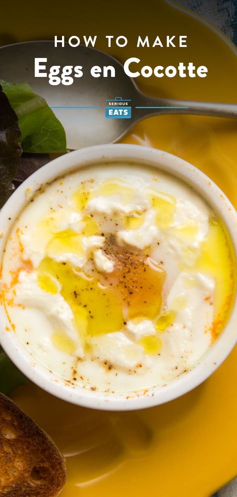 Coddled Eggs Recipes, Cocotte Recipe, Brunch Eggs, Eggs Breakfast, Classic Breakfast, Cooked Breakfast, Air Fryer Recipes Healthy, Serious Eats, Egg Breakfast