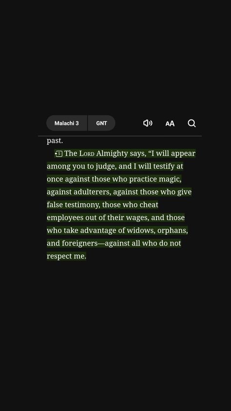 Malachi 3:5 Christianity Bible verse Green Bible Verses About Cheating, Malachi 3 10, Favorite Verses, Quotes Prayer, Christian Videos, Bible Quotes Prayer, God Is Good, Gods Love, Bible Quotes