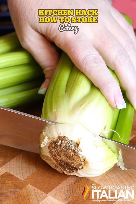 Storing Celery, Store Celery, How To Store Celery, Kitchen Hack, The Slow Roasted Italian, Skillet Dishes, Fruit And Vegetable Storage, Kitchen Help, Food Charts