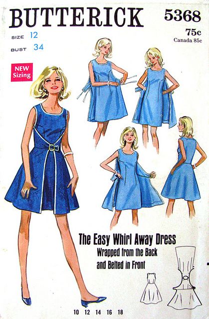 Butterick 5368 The Easy Whirl Away Dress by the finicky stitcher, via Flickr Braid Dress, Wrap Dress Pattern, Patron Vintage, Sewing Bags, Vintage Dress Patterns, Butterick Pattern, Couture Mode, Motif Vintage, Retro Mode