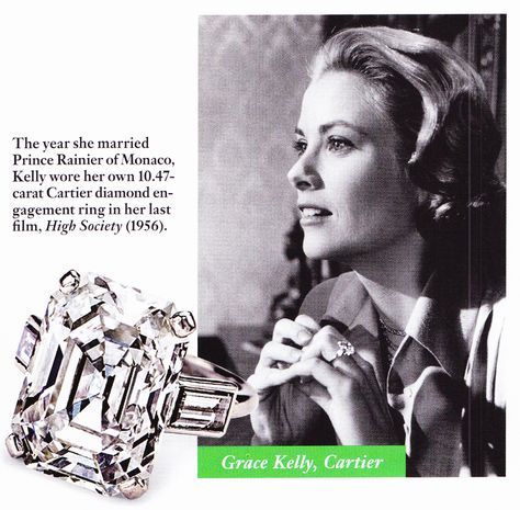 Love it! Grace Kelly Engagement Ring, Rings Cartier, Cartier Wedding Rings, Grace Kelly Wedding, Princess Grace Kelly, Prince Rainier, Monaco Royal Family, Celebrity Engagement Rings, Best Engagement Rings