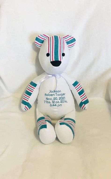 Hospital Blanket Bear, Birth Weight Memory Bear, Hospital Blanket Keepsake, Keepsake Blanket, Hospital Blankets, Full Names, Keepsake Bear, Baby Keepsakes, Bear Bear