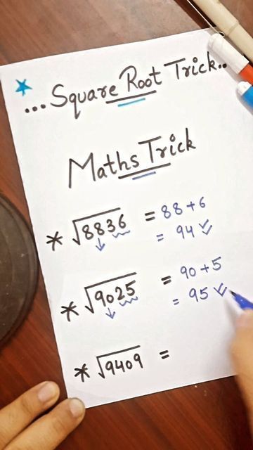 Square Root Tricks, Maths Tricks Magic, Math Antics, Magic Squares Math, Mathematics Tricks, Maths Tips, Math Study Guide, Maths Tricks, Teaching Math Strategies