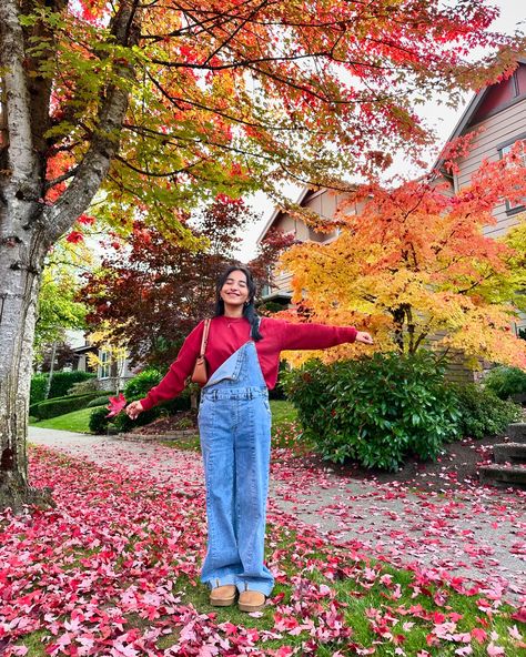 burgundy sweater & overalls 🫶🏼♥️🍂 (swipe for fall leaves poses inspo) pinterest aesthetic, pinterest outfits, fall outfit inspo, fall fashion, fall outfit ideas, fall fashion, fall leaves, casual outfits, casual outfit inspo, fall aesthetic, fall colors, autumn outfits, denim overalls outfit, fall sweater, outfit inspo, fall leaves poses, autumn inspo #falloutfitinspo #falloutfitideas #fallfashioninspo #burgundy #denimoveralls #pinterestaesthetic #pinterestoutfits #casualoutfitideas #falll... Denim Overalls Outfit Fall, Overalls Winter Outfit, Overalls Outfit Fall, Denim Overalls Outfit, Overalls Winter, Cold Weather Outfit, Overalls Outfit, Outfit Ideas Fall, Sweater Outfit