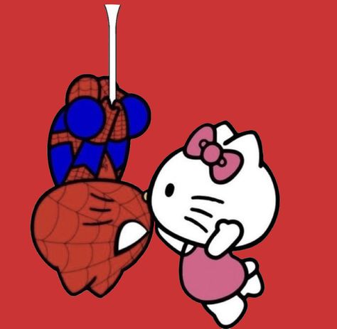 Hello Kitty Ans Spider Man, Hello Kitty X Spiderman, Hollow Kitty, Spider Man Hello Kitty, Spiderman Hello Kitty, Hello Kitty And Spiderman, Kitty Spiderman, Wallpaper Man, Easy Graffiti Drawings