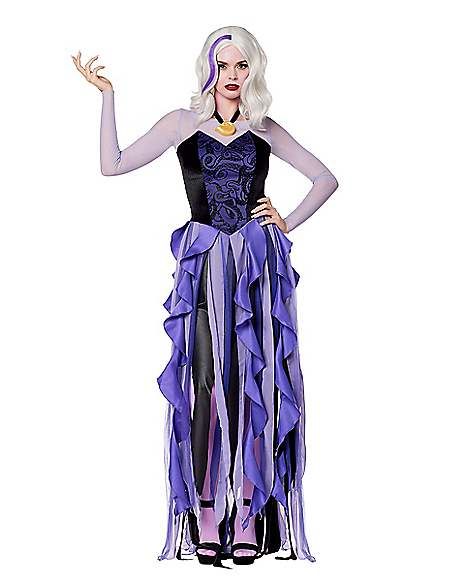 Adult Ursula Costume - Disney Villains - Spirithalloween.com Necklace Sweetheart Neckline, Dramatic Dress, Powerful Character, Home Halloween Costumes, Ursula Costume, Mermaid Halloween Costumes, Movie Character Costumes, Dramatic Dresses, Elsa Cosplay