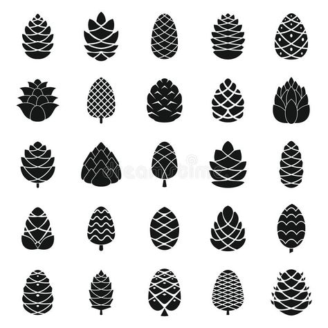 Pine Cone Drawing, Black Color Images, Pine Tattoo, Wood Logo, Illustration Simple, Grafic Design, Free Vector Graphics, Styled Stock, Pine Cone