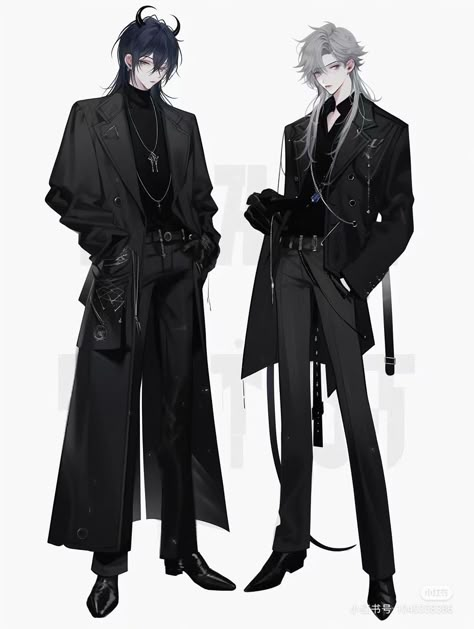 Villain Clothes Male, Formal Wear Men Outfits, Holding Mask Reference Drawing, Male Oc Clothes, Clothes Design Male, Male Oc Outfits, Director Character Design, Villain Outfits Design Male, Men Clothes Drawing