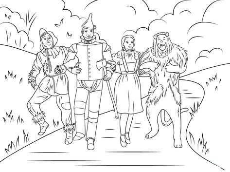 Wizard Of OZ Coloring Pages - Worksheet School Wizard Of Oz Coloring Pages, Wizard Of Oz Color, Minions Minions, Wizard Of Oz Characters, Dorothy Wizard Of Oz, Lion Coloring Pages, Witch Coloring Pages, Tin Man, Cool Coloring Pages